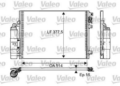 Condensador / Radiador de ar condicionado para Dacia Logan 1.6 (LSOB, LSOD, LSOF, LSOH) K7MF710 814051