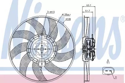 Ventilador (rotor + motor) Arrefecimento do motor com eletromotor direito para Audi A4, Audi A4 Allroad, Audi A5, Audi A5 Sportback, Audi Q5 85727