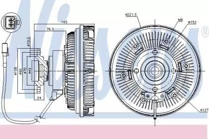 Acoplamento viscoso de ventilador de esfriamento 86022 Nissens