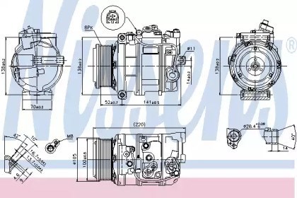 Compressor de ar condicionado para Mercedes-Benz M-Class ML 350 CDI 4-MATIC (164.122) 642940 89412