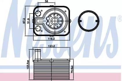 Resfriador de óleo do motor para volkswagen touran (1t1,1t1) (2003-2010) 2.0 tdi bkd 90655