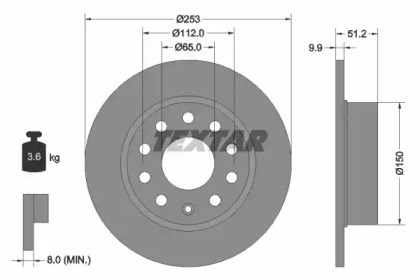 Disco de freio traseiro para Skoda Yeti (5L) (2015-2017) 1.2 Venha cbzb 92120903