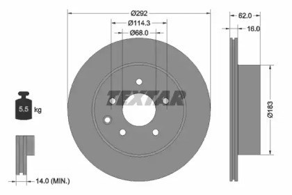 Disco de freio traseiro para Nissan X-Trail 2.0 DCI D (173 cv) M9R830 92144003
