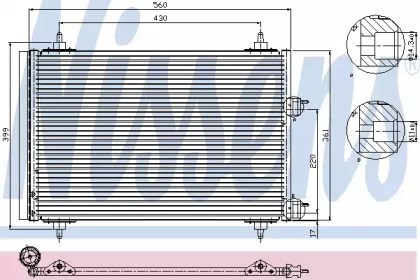 Condensador de ar condicionado / radiador para Peugeot 307 2.0 HDI 90 RHY 94570