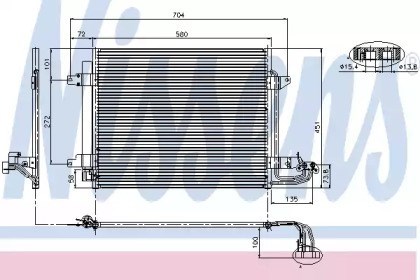 Condensador / radiador de ar condicionado para volkswagen touran 2.0 tdi 16v bkd 94690