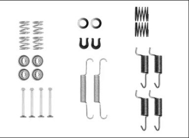 Kit de montagem das sapatas traseiras de tambor 97042500 Textar