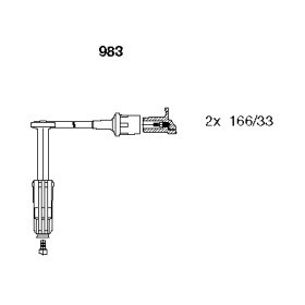 Fios de alta voltagem, kit 983 Bremi