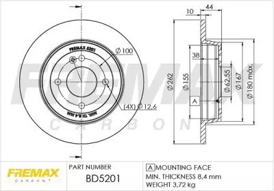 Disco de freio XTRA BD5201
