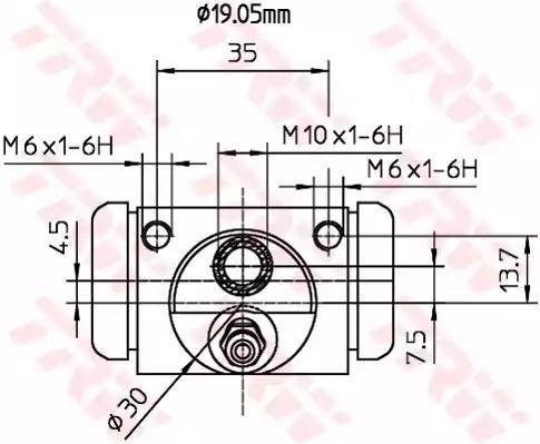 Cilindro de freio da roda traseira para Nissan Micra, Nissan Note BWD313