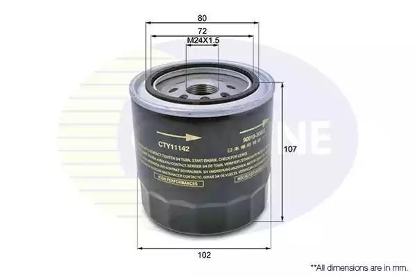 Aceite filtro toyota avensis 2.0d-4d 03-. Corolla/bonito e 2.0d 95-. Corolla rumo 2.0D-4D 01-. Rav CTY11142