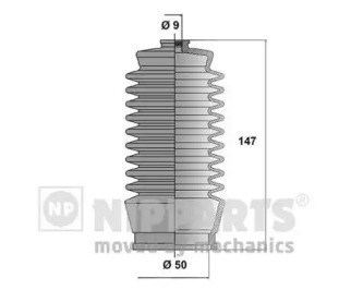 Bota de proteção do mecanismo de direção (de cremalheira) J2852003 Nipparts