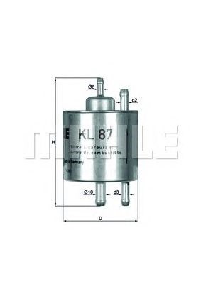 MB Filtro de combustível A-Klasse W168, 1.4-2.1, 97-05 KL87