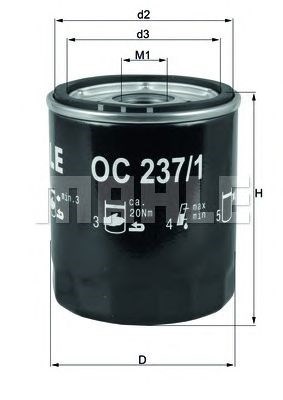 Filtro de óleo roscado OC2371