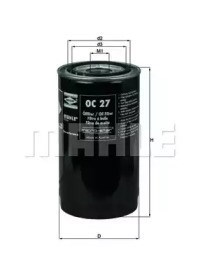 Filtro de lubrificante, spin-on fluxo total OC27