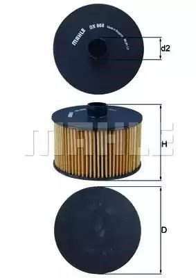 Cartucho de filtro de óleo OX968D