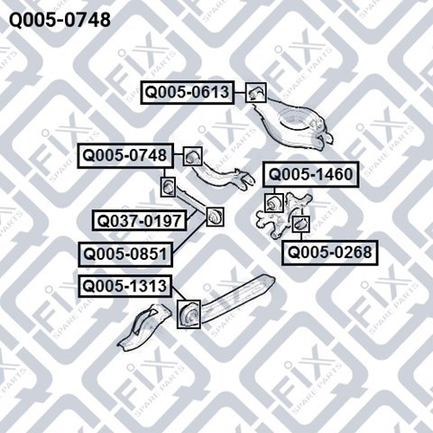 Bloco silencioso do braço oscilante superior traseiro Q0050748 Q-fix