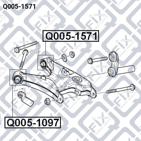 Bloco silencioso do braço oscilante inferior traseiro Q0051571 Q-fix