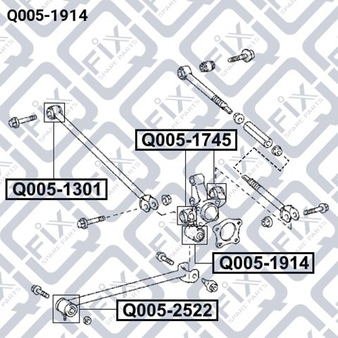 Bloco silencioso do pino de apoio traseiro Q0051914 Q-fix