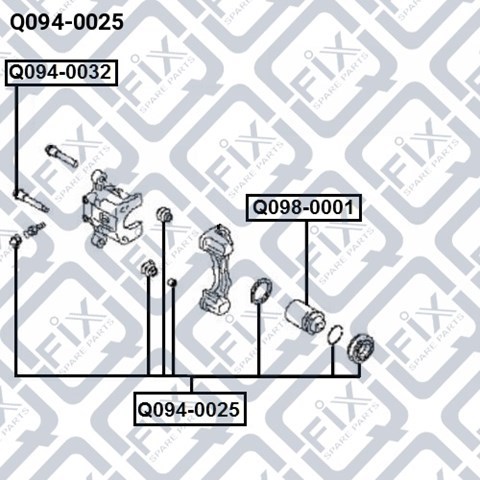 Kit de reparação de suporte do freio traseiro Q0940025 Q-fix