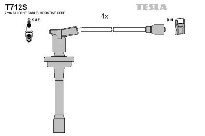 Fios de alta voltagem, kit T712S Tesla