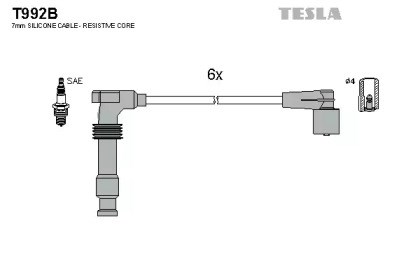 Fios de alta voltagem, kit T992B Tesla