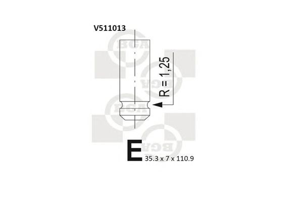 Válvula de admissão em renault 1.9dci f9q 35.3x7x110.9 (fabricado por sm) V511013