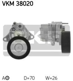 Correia auxiliar tensionadora para mercedes-benz C-Class C 200 CDI (202.134) OM611960 VKM38020