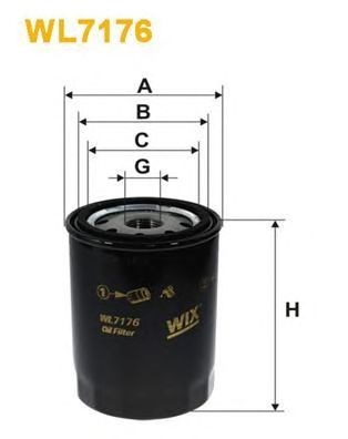 Filtro de óleo filtra um corte de óleo WL7176