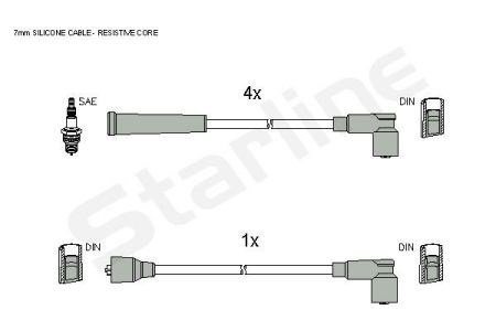 Fios de alta voltagem, kit ZK8354 Starline