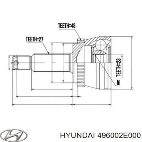 Привод задний 496002E000 HYUNDAI
