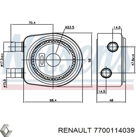 7700114039 RENAULT Радиатор масляный (холодильник), под фильтром купить в Винница