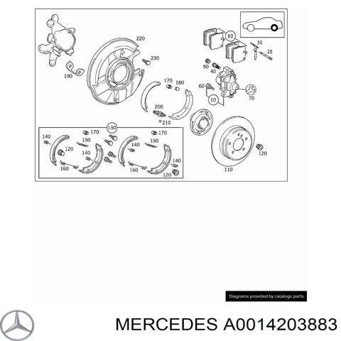 Тормозной суппорт правый задний A0014203883 MERCEDES