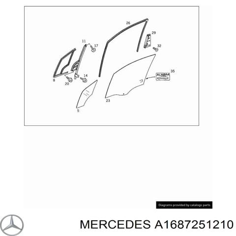 Стекло двери передней правой A1687251210 MERCEDES