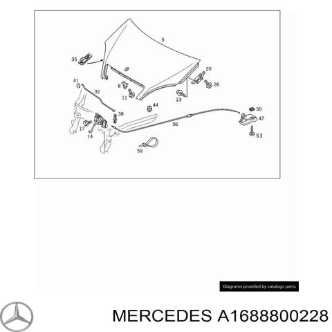 Шарнир капота правый A1688800228 MERCEDES