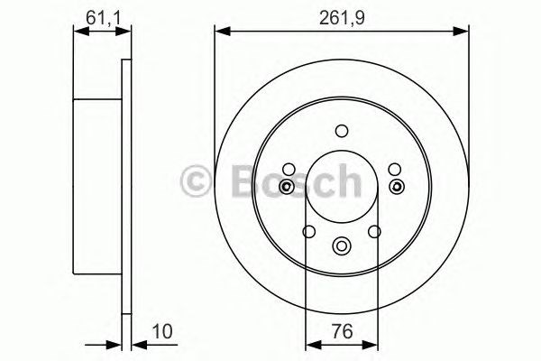 BOSCH 0986479R09 Диск тормозной задний в наличии Винница