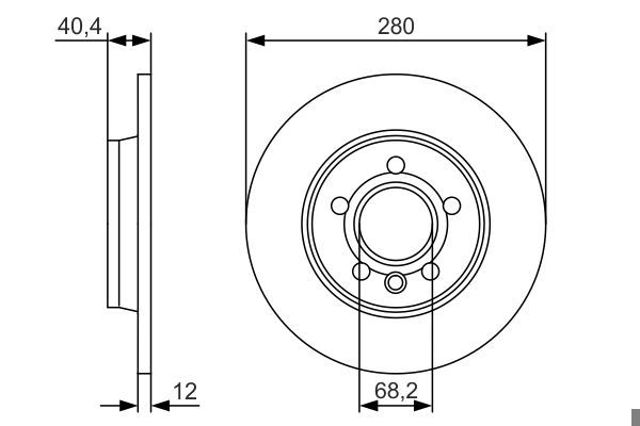 BOSCH 0986479R91 Диск тормозной задний в наличии Винница