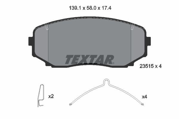 TEXTAR 2351503 Передние тормозные колодки в наличии Кривой Рог