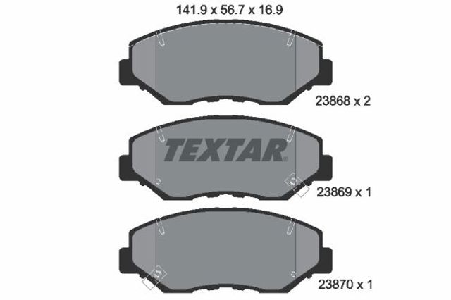 2386801 TEXTAR Передние тормозные колодки купить в Днепр