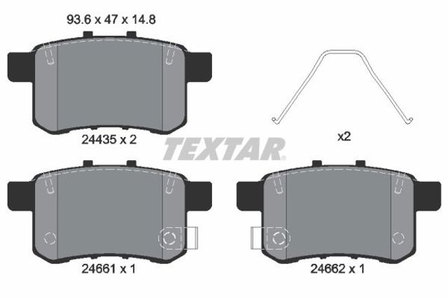 TEXTAR 2443501 Колодки тормозные задние дисковые в наличии Винница