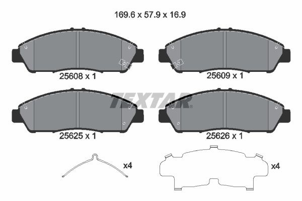 TEXTAR 2560801 Колодки тормозные передние дисковые в наличии Черновцы