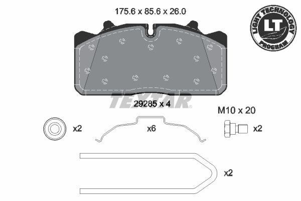 TEXTAR 2928501 Колодки тормозные передние дисковые в наличии Сумы
