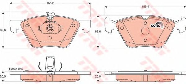 TRW GDB1215 Колодки тормозные передние дисковые в наличии Украина