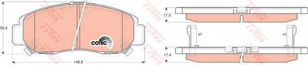 GDB3268 TRW Передние тормозные колодки купить в Кривой Рог