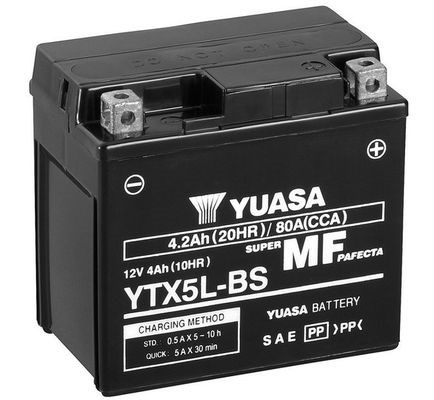 Мото yuasa 12v 4ah  mf vrla battery agm ytx5l-bs(сухозаряжений) YTX5L-BS