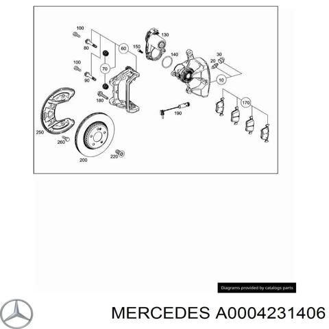 Скоба тормозного заднего суппорта A0004231406 MERCEDES