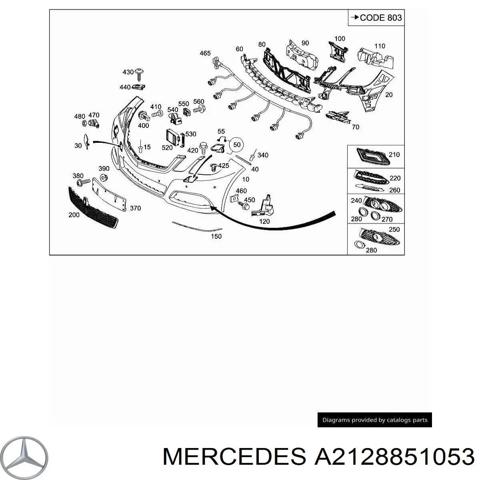 Заглушка ПТФ бампера переднего правая A2128851053 MERCEDES