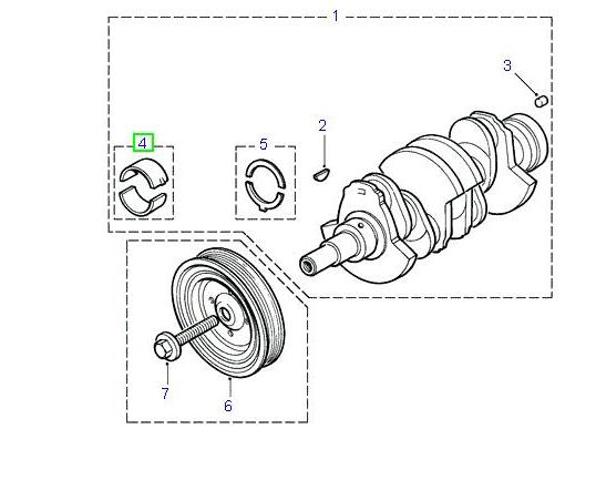 Folhas inseridas principais de cambota, kit, padrão (STD) LEB101060L King