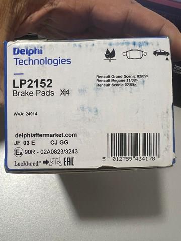 LP2152 DELPHI Передние тормозные колодки купить в Полтава