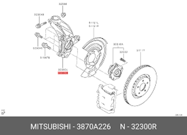 MITSUBISHI 3870A226 Цапфа передняя правая в наличии Ровно