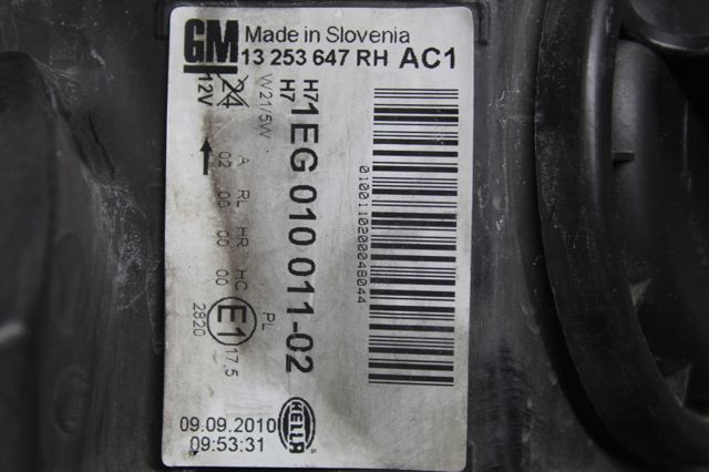 Фара правая 13253647 GM
